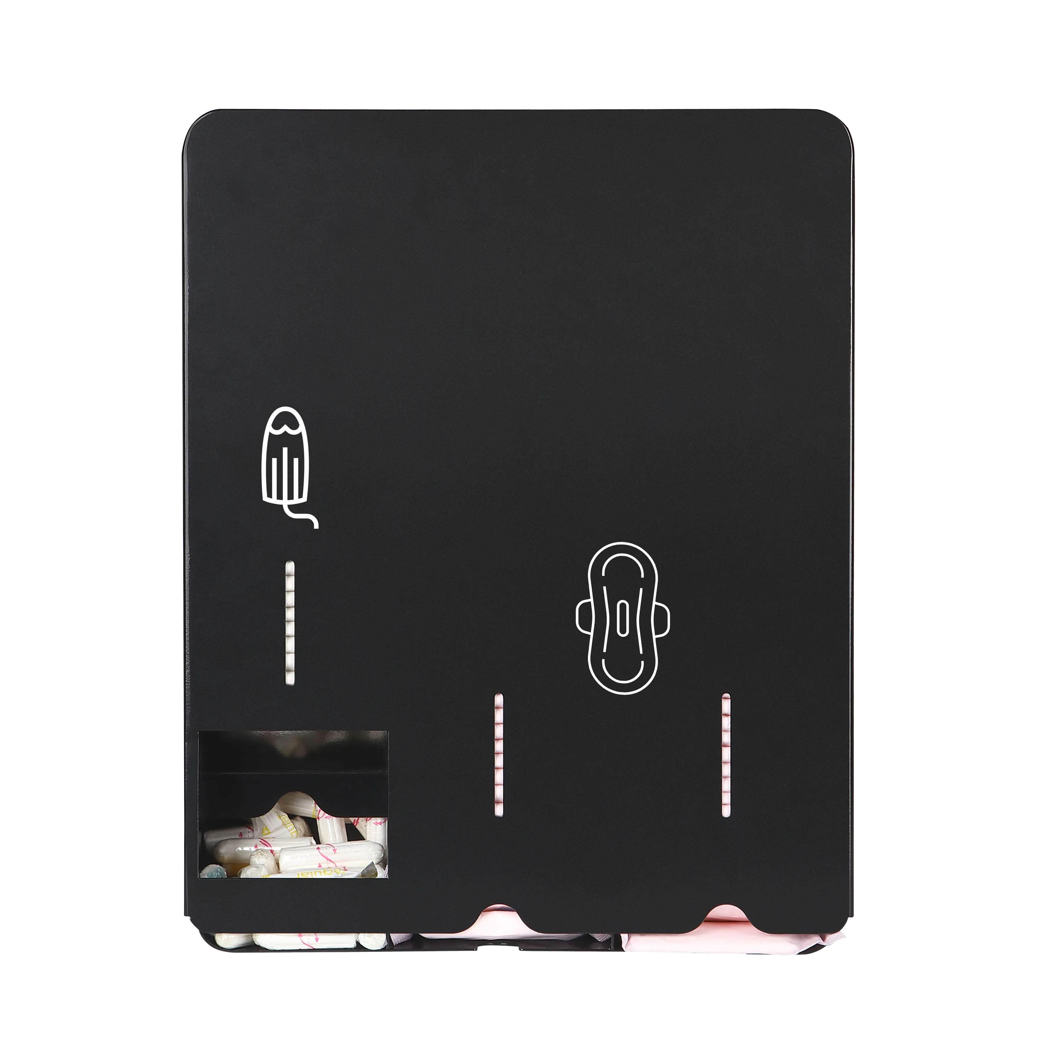 Black Three Channels Tampons & Pads Dispenser